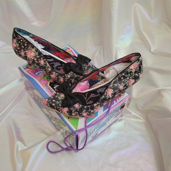 Irregular Choice Marma Ladies Size 42 in BLACK - Low Heel Rococo Style Shoes NIB - Picture 2 of 14
